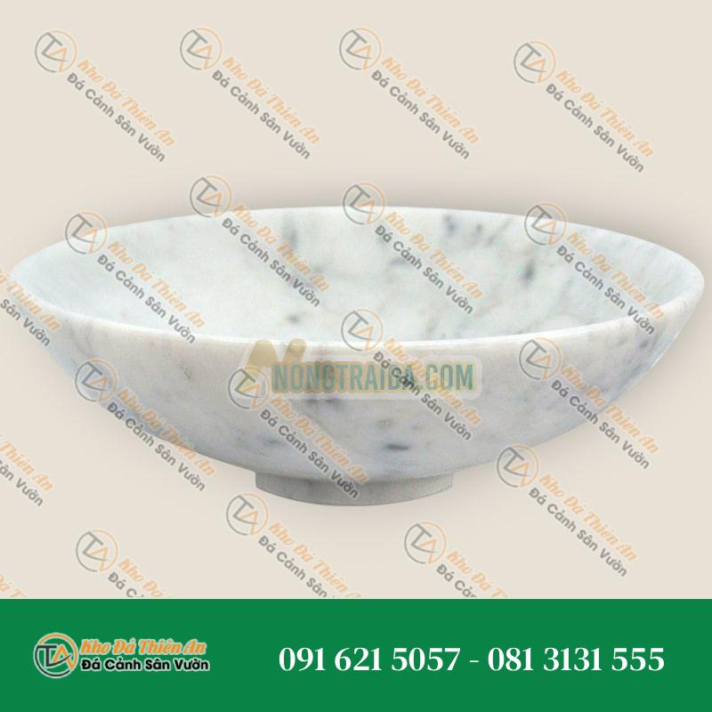 Đĩa đựng trái cây nhỏ thủ công bằng đá cẩm thạch Carrara trắng
