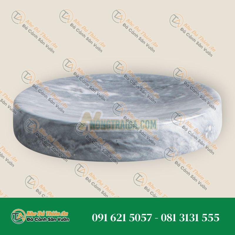 Đĩa đựng xà phòng tròn handmade bằng đá Bardiglio Xám