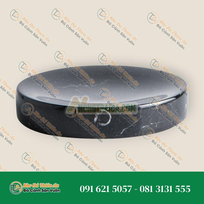 Đĩa đựng xà phòng tròn handmade bằng đá Marquina Đen