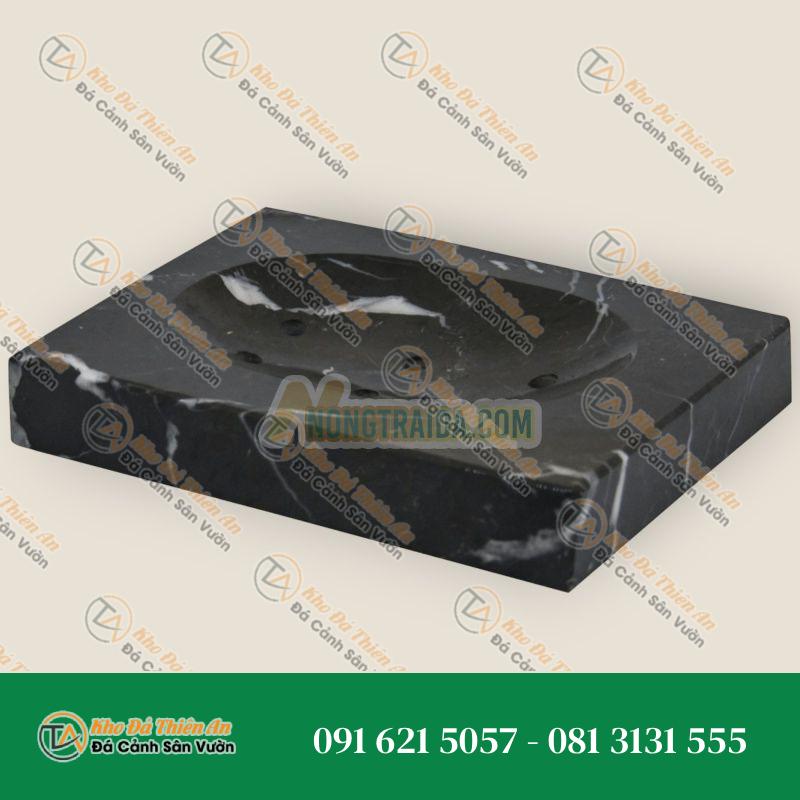Đĩa đựng xà phòng vuông handmade bằng đá Marquina Đen