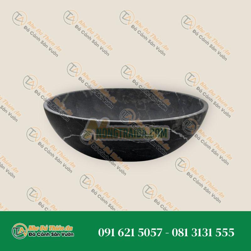 Đĩa Ming lớn chạm khắc đá cẩm thạch đen
