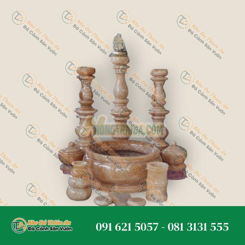 Đồ thờ đá cẩm thạch vân gỗ thờ Đức Mẹ Quan Âm