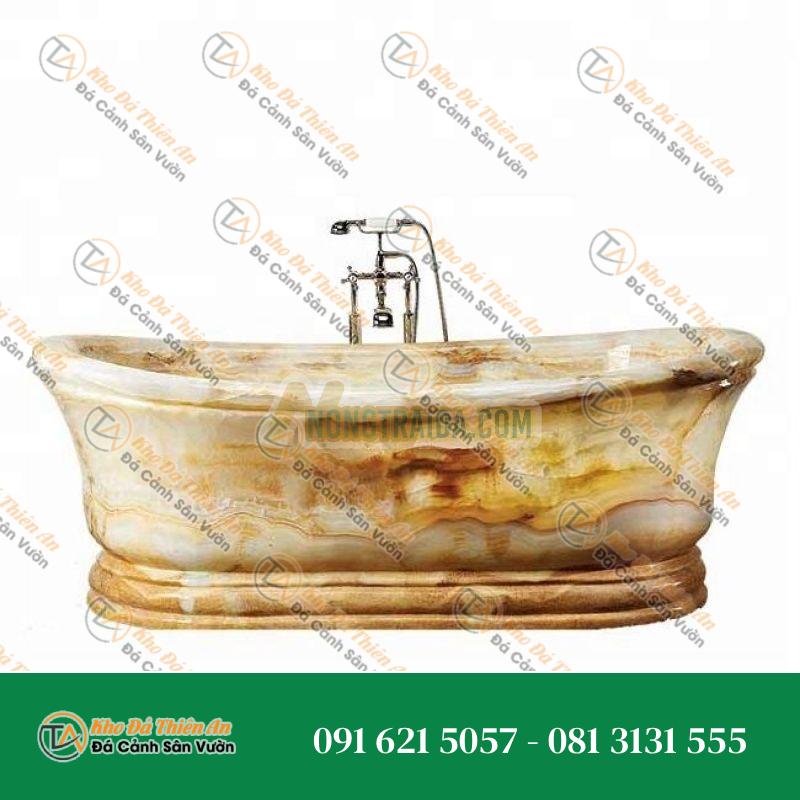 Đồ trang trí nhà cửa, bồn tắm đá onyx xanh lá cây được điêu khắc thủ công