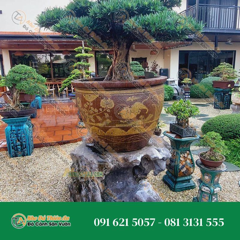 Đôn để chậu cây cảnh đá tự nhiên 65x103x97cm