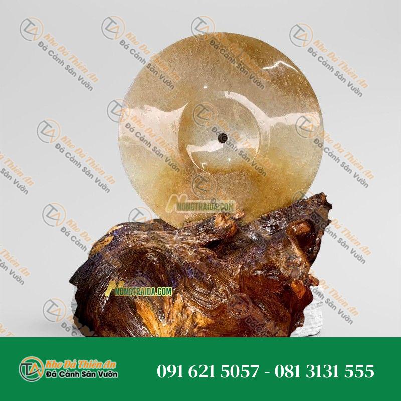 Đồng Điếu Cẩm Thạch Vàng Onyx 31cm