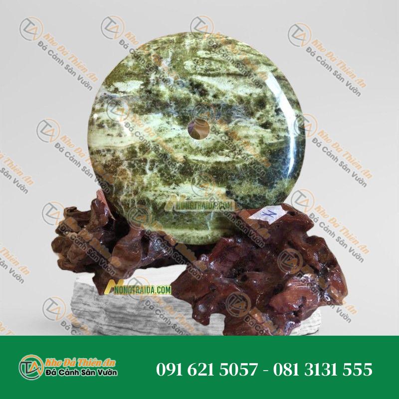 Đồng Điếu Cẩm Thạch Xanh Secpentine 20cm