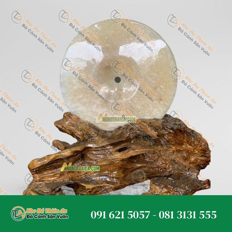 Đồng Điếu Đá Phong Thuỷ Kem 23cm