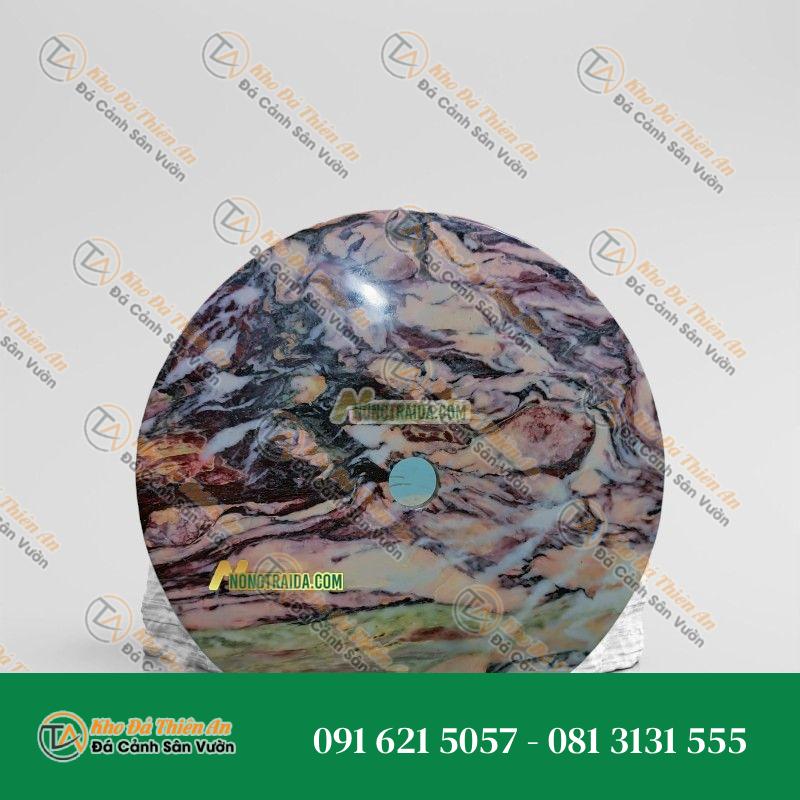 Đồng Điếu Đá Phong Thuỷ Tím Thổ Cẩm 30cm