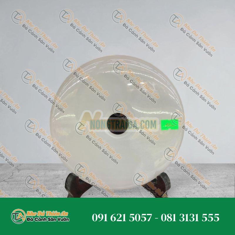 Đồng điếu (đồng tiền ) phong thủy đá bạch ngọc – đường kính 16cm