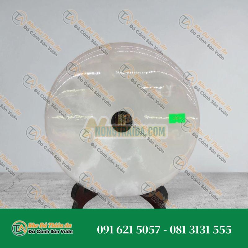 Đồng điếu (đồng tiền ) phong thủy đá bạch ngọc – đường kính 20cm