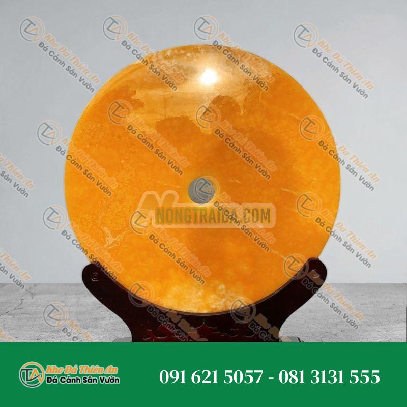 Đồng điếu (đồng tiền) phong thủy đá ngọc hoàng long – đường kính 58cm