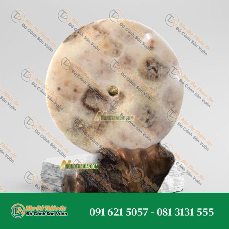Đồng Điếu Ngọc Cẩm Thạch Vàng Nâu 20cm
