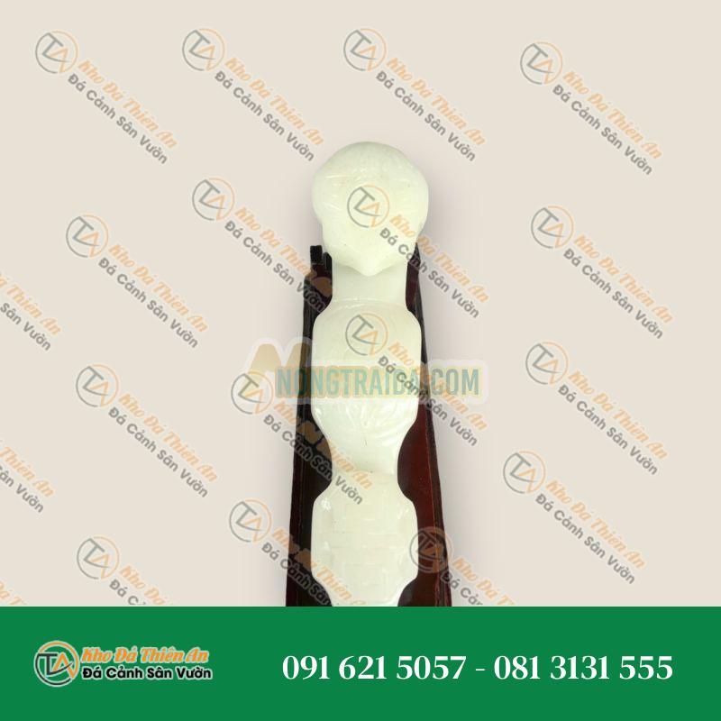 Gậy như ý phong thủy may mắn vạn sự như ý đá bạch ngọc – Dài 17cm