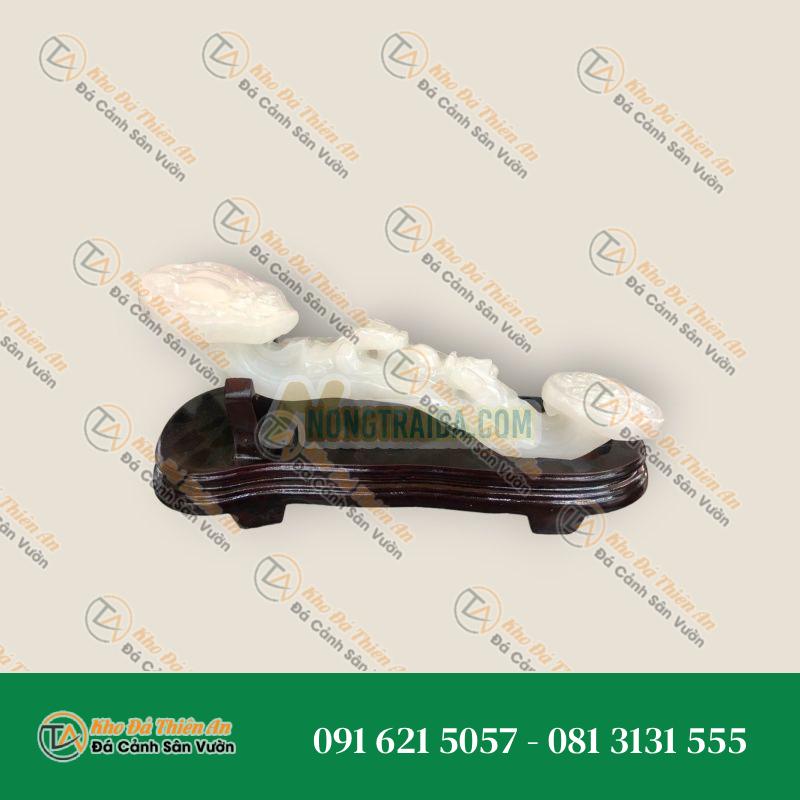 Gậy như ý phong thủy may mắn vạn sự như ý đá bạch ngọc – Dài 32cm