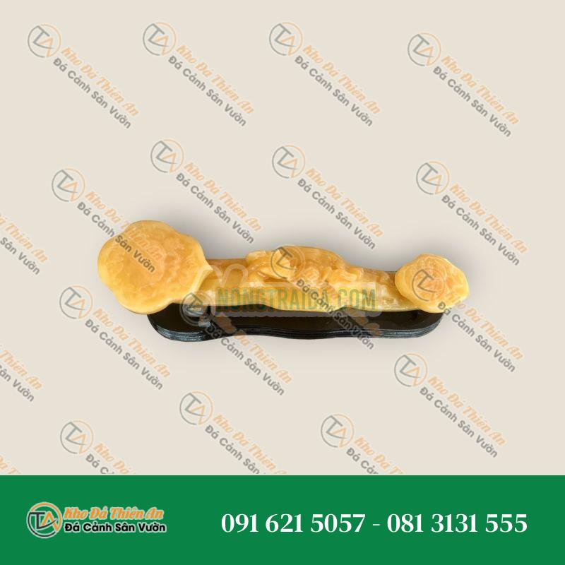 Gậy như ý phong thủy may mắn vạn sự như ý đá ngọc hoàng long – Dài 41cm