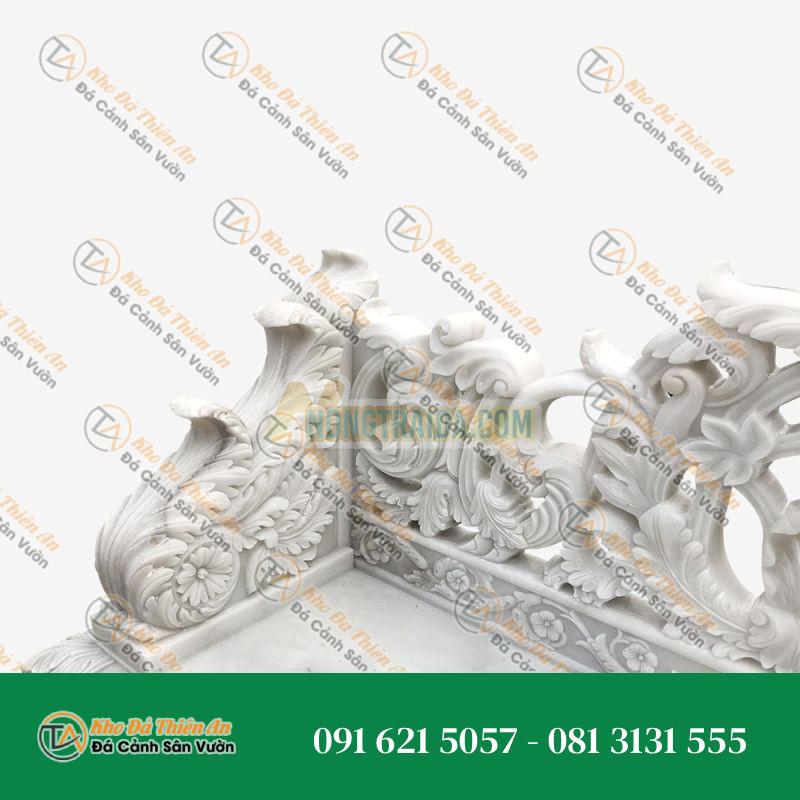 Ghế đá cẩm thạch cho khu vườn, ghế đá với hoa văn lụa tinh tế