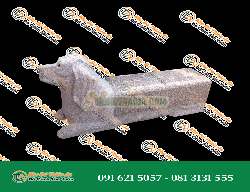 Ghế Đá Granite hình Chó Kích thước: 72x170x44cm