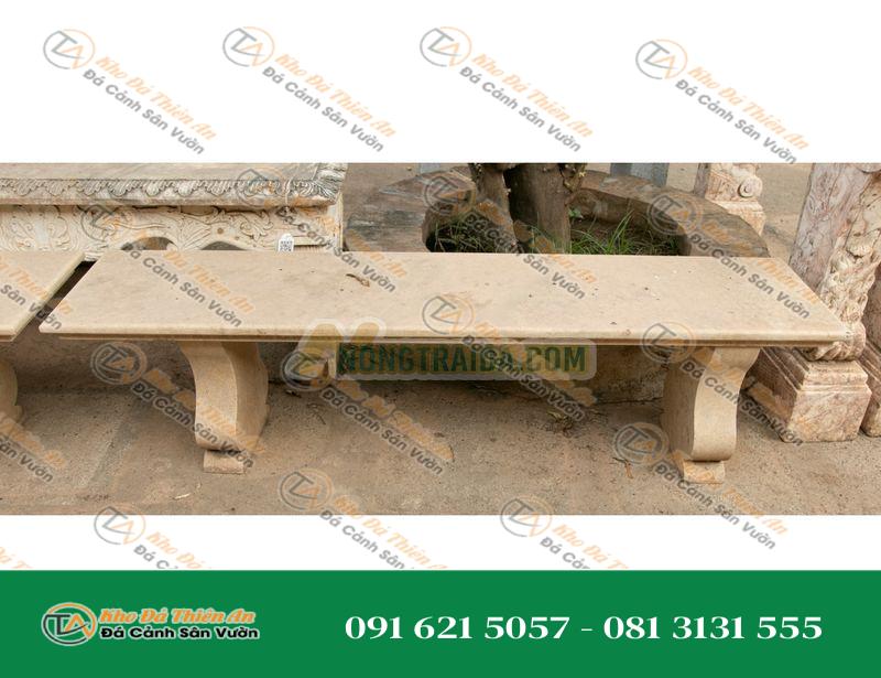 Ghế đá Marble màu Beige cho vườn Kích thước: 45x170x40cm