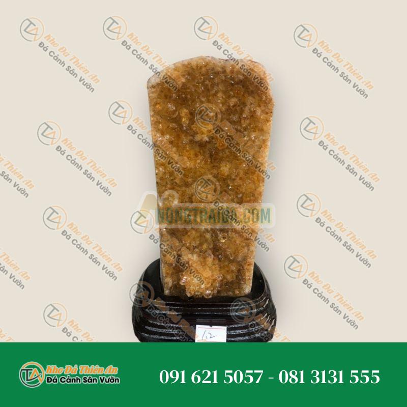 Hang ( Hốc ) phong thủy đá thạch anh vàng hút tài lộc – Nặng 1,2 kg và 1,82 kg
