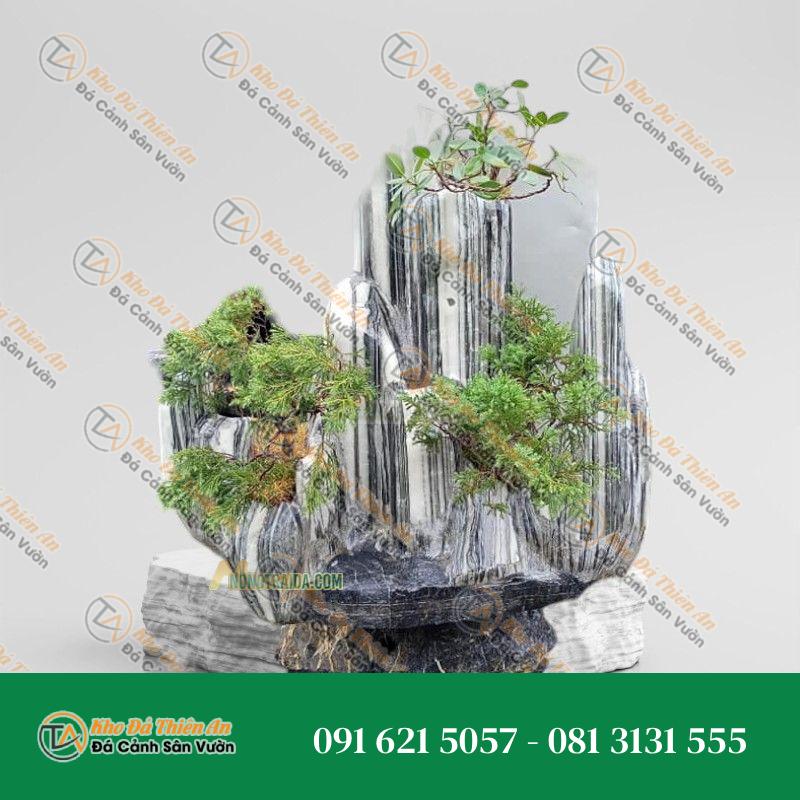 Hòn non bộ đơn giản đá tuyết sơn 120cmcm