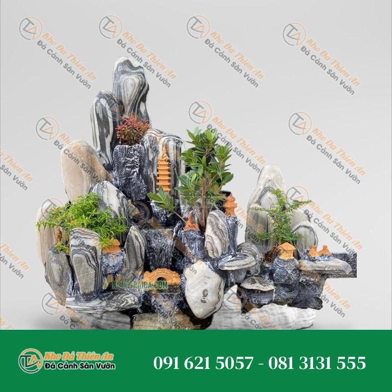 Hòn Non Bộ Hồ Cá Nhỏ Đá Tuyết Sơn 68cm