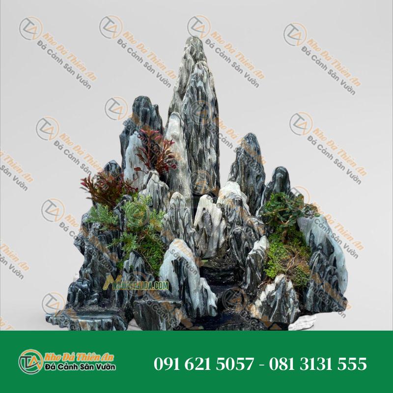 Hòn Non Bộ Mini Phong Thủy Đá Tuyết Sơn 111cm