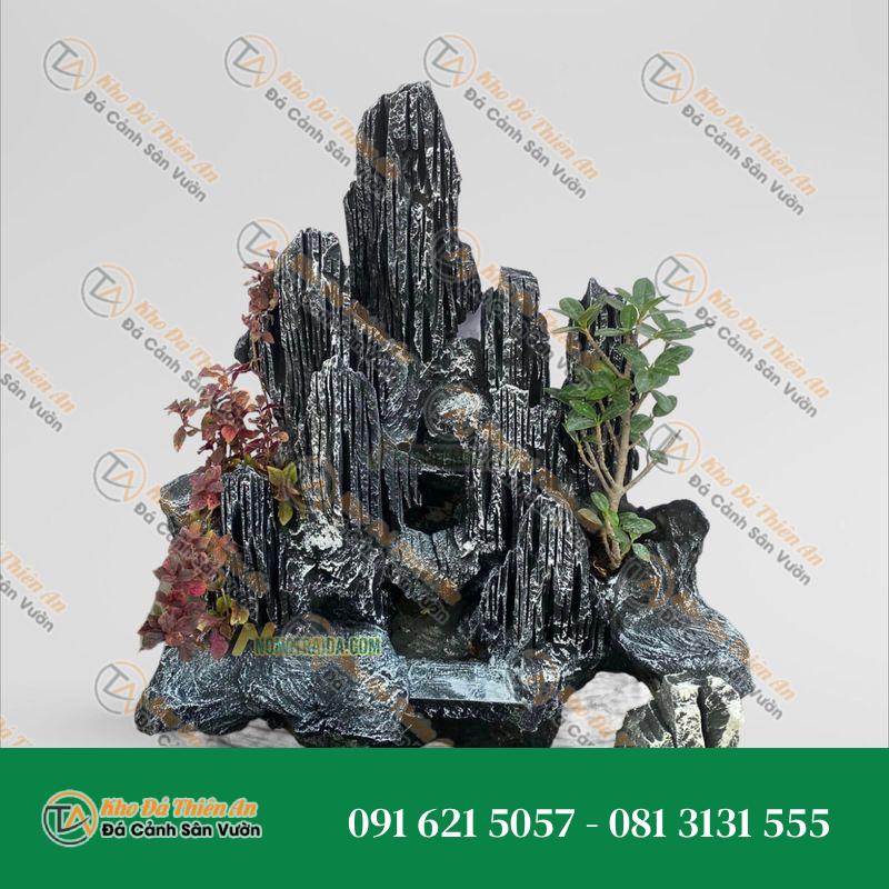 Hòn Non Bộ Mini Trong Nhà Đá Tuyết Sơn 63cm