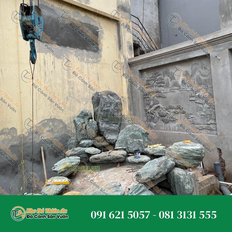 Hòn Non Bộ Ngoài Trời Đá Xanh Nhật Bản 1.33M