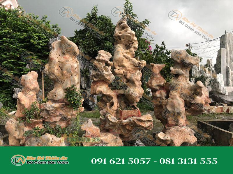 Hòn Non Bộ Ngũ Hành Sơn Đá Cẩm Thạch Hồng 1.8M