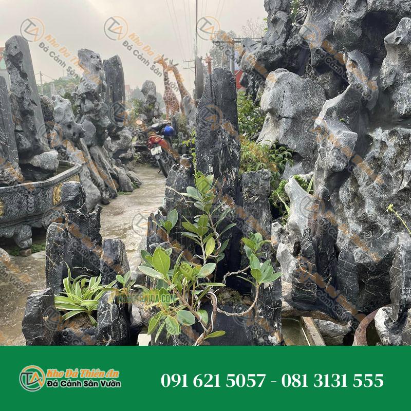 Hòn Non Bộ Nhị Phong Đá Lũa Đen 1M