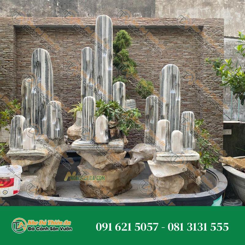 Hòn Non Bộ Nhỏ Để Bàn Đá Tuyết Sơn 101cm