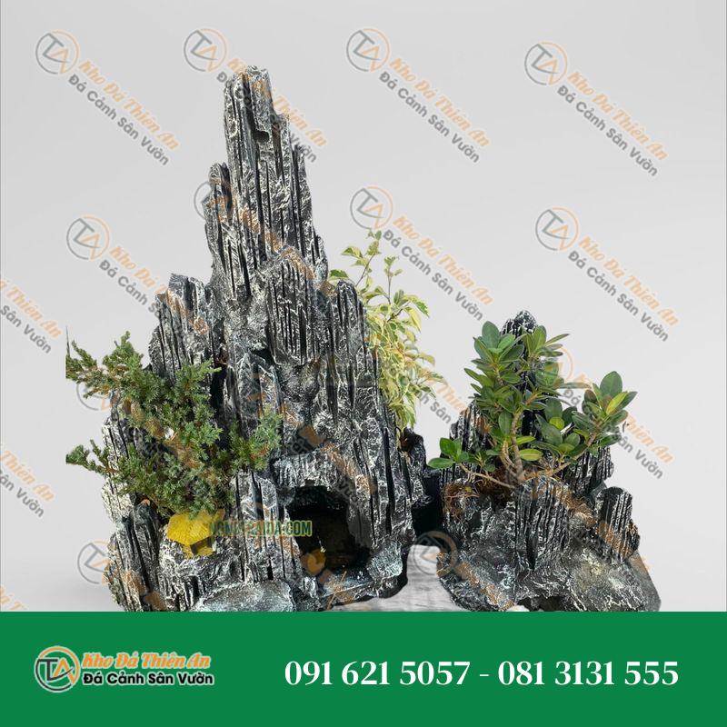 Hòn Non Bộ Nhỏ Để Bàn Đá Tuyết Sơn 107cm