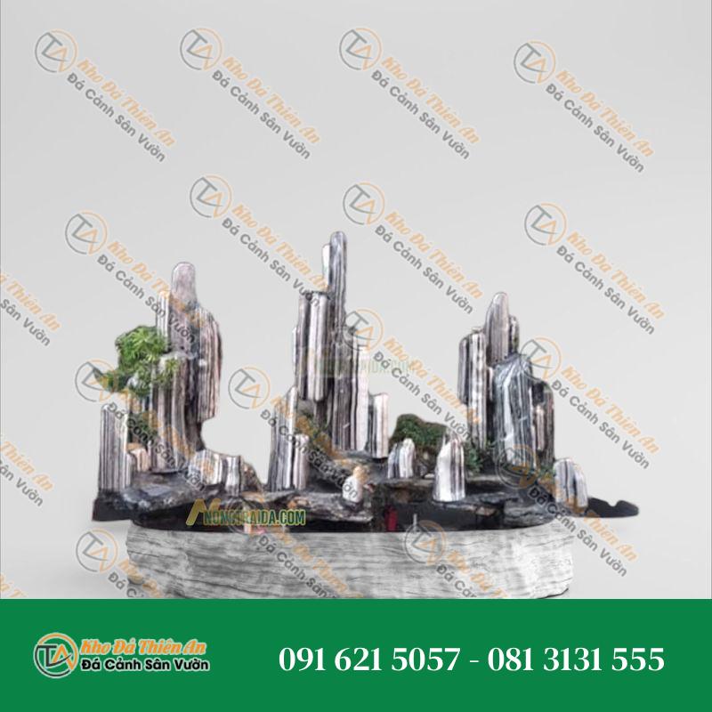 Hòn Non Bộ Nhỏ Để Bàn Đá Tuyết Sơn 17cm