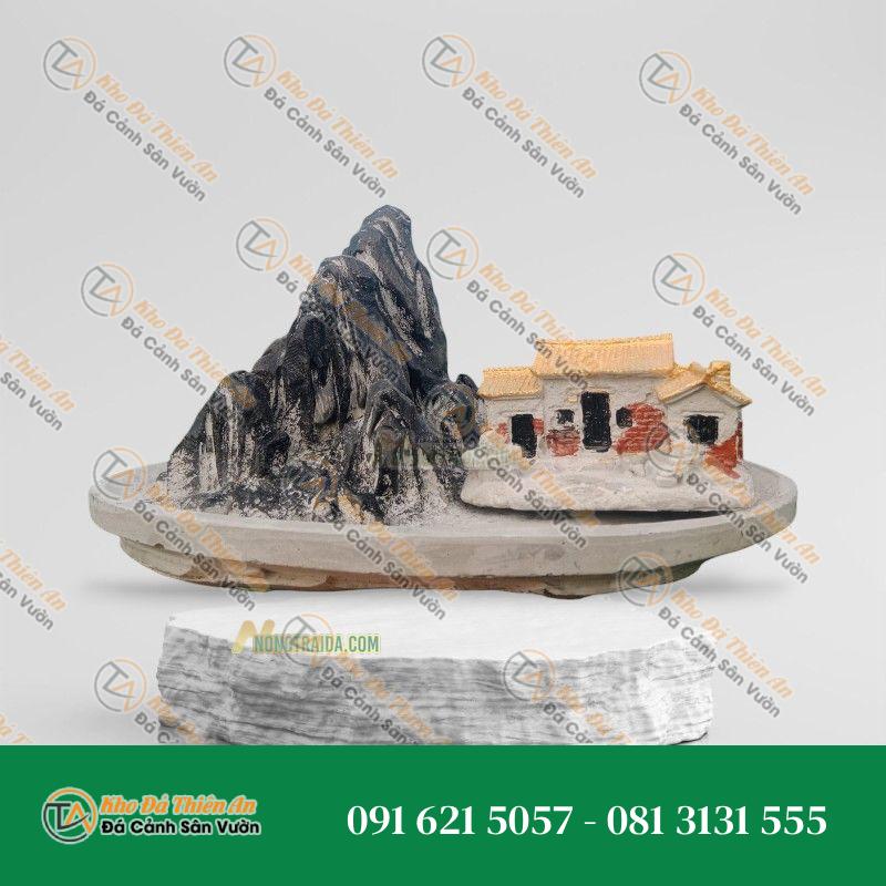 Hòn Non Bộ Nhỏ Để Bàn Đá Tuyết Sơn 19cm