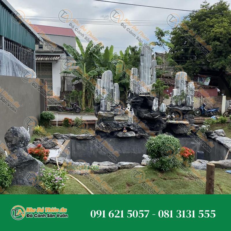 Hòn Non Bộ Phong Thủy 3 Ngọn Đá Tuyết Sơn 1.86m