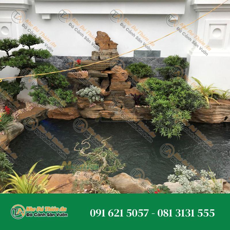 Hòn Non Bộ Phong Thủy Đá Cổ Thạch Xếp Lớp Hồ Cá 24 M3