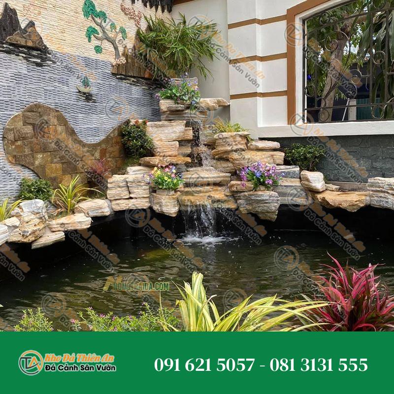 Hòn Non Bộ Phong Thủy Đá Cổ Thạch Xếp Lớp Hồ Cá 26 M3