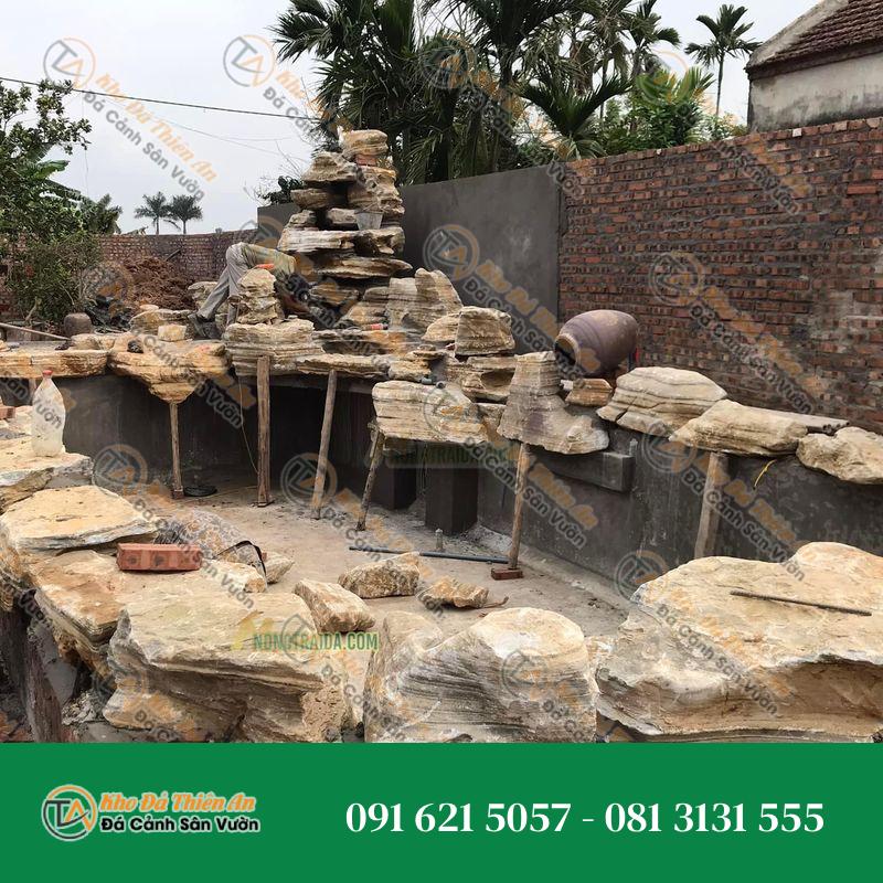 Hòn Non Bộ Phong Thủy Đá Cổ Thạch Xếp Lớp Hồ Cá 27 Khối