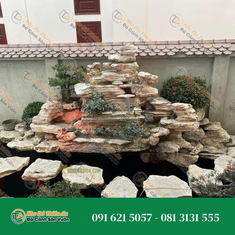 Hòn Non Bộ Phong Thủy Đá Cổ Thạch Xếp Lớp Hồ Cá 28 Khối