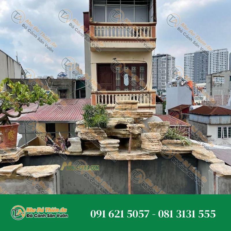Hòn Non Bộ Phong Thủy Đá Cổ Thạch Xếp Lớp Hồ Cá 35 Khối