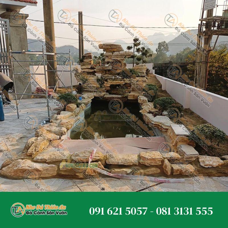 Hòn Non Bộ Phong Thủy Đá Cổ Thạch Xếp Lớp Hồ Cá 39 M3