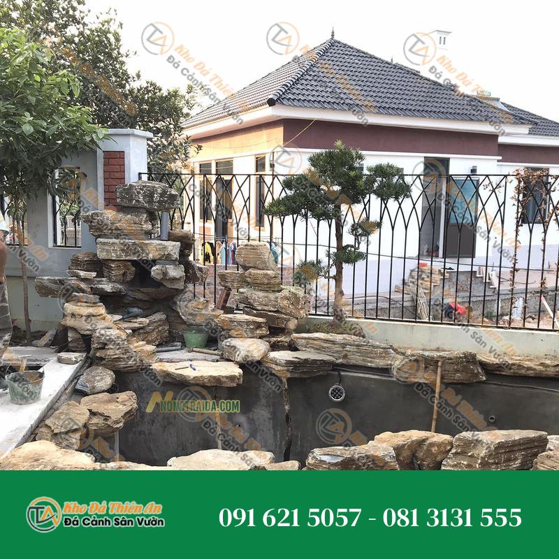 Hòn Non Bộ Phong Thủy Đá Cổ Thạch Xếp Lớp Hồ Cá 40 Khối