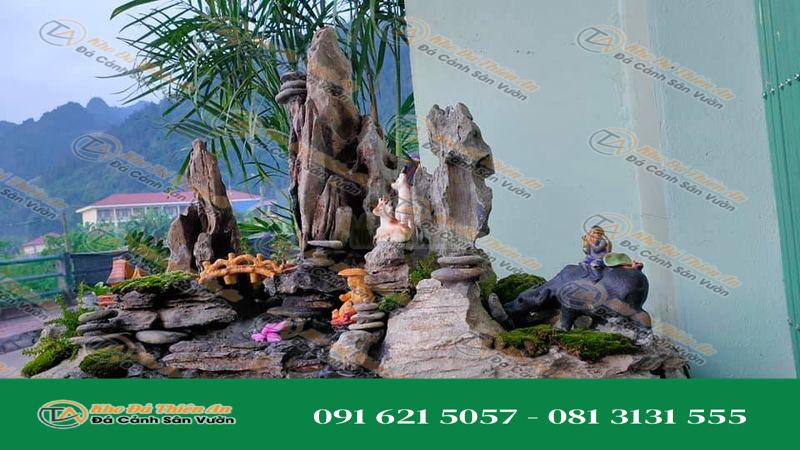 Hòn Non Bộ Phong Thuỷ Đá Tai Mèo 0.95M