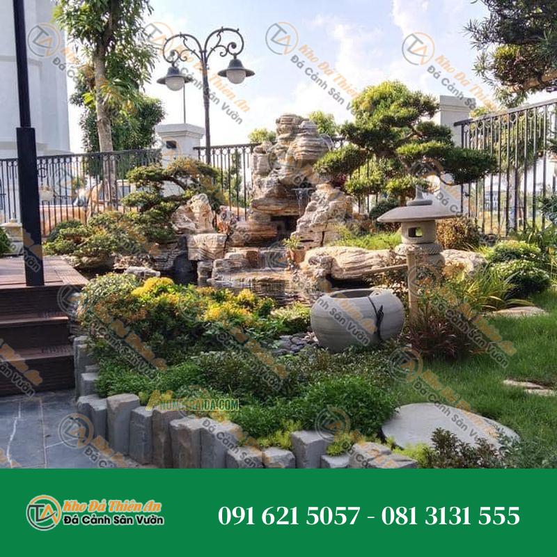 Hòn Non Bộ Sân Vườn Đá Cổ Thạch Xếp Lớp Hồ Cá 37 Khối
