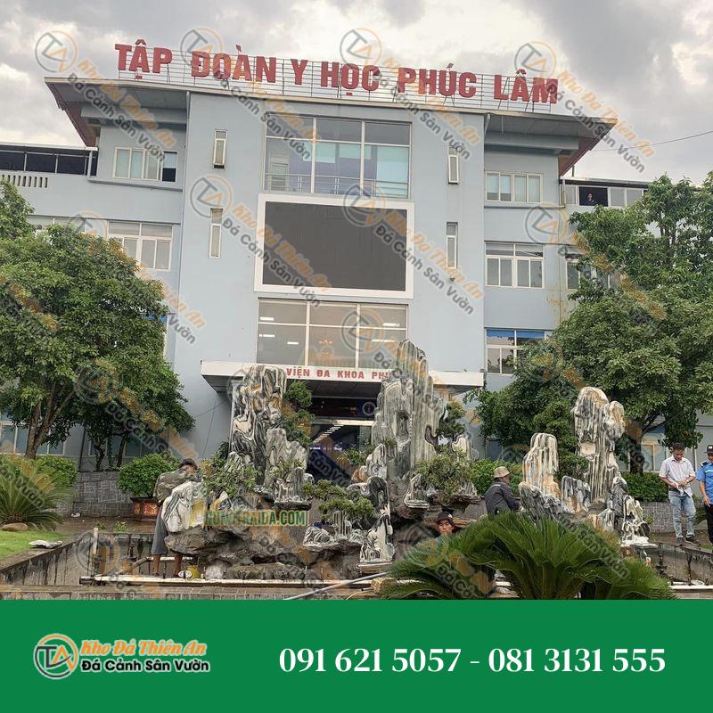 Hòn Non Bộ Thác Nước 3 Núi Đá Tuyết Sơn 1.85m
