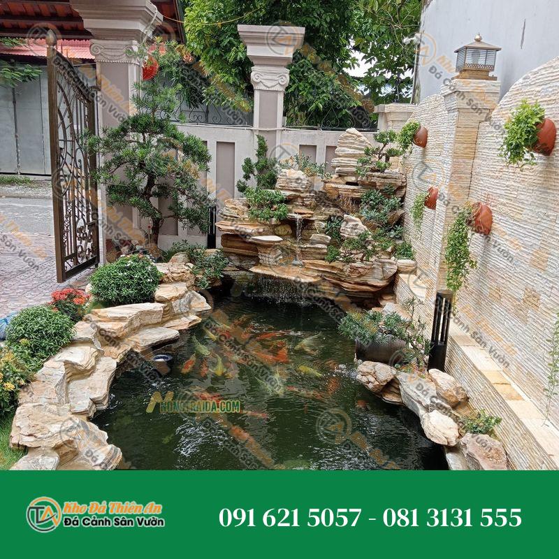 Hòn Non Bộ Thác Nước Đá Cổ Thạch Xếp Lớp Hồ Cá 37 Khối