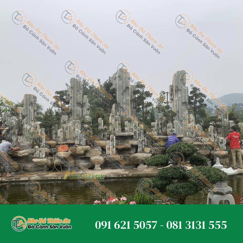 Hòn Non Bộ Thác Nước Đá Tuyết Sơn 2.86M