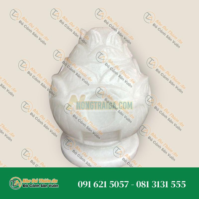 Hủ đưng tro cốt đá cẩm thạch trắng – Cao 25cm