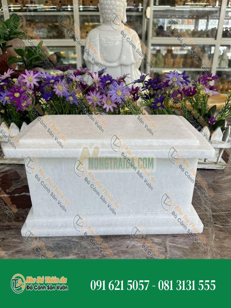 Hủ đựng tro cốt đá cẩm thạch trắng