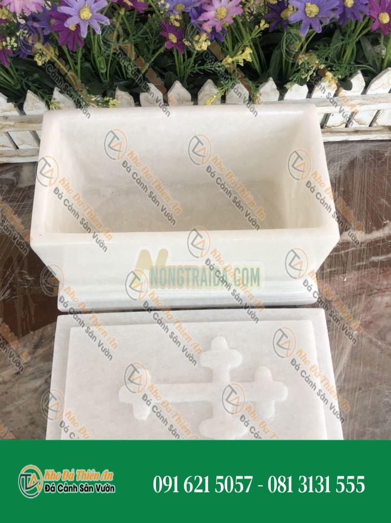 Hủ đưng tro cốt thiên chúa giáo đá cẩm thạch trắng